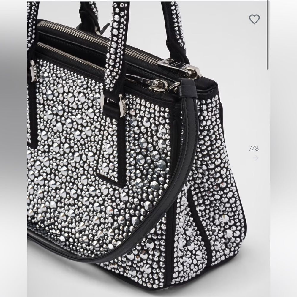 RARE PRADA Galleria satin mini-bag with crystals - Picture 8 of 9